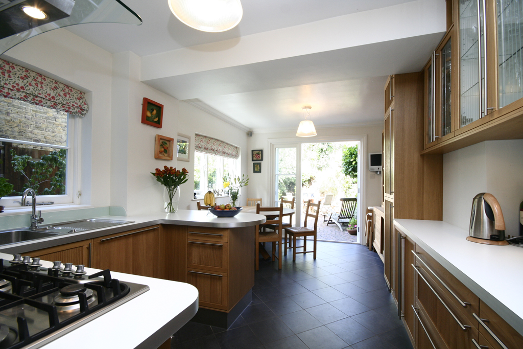 luxury kitchen and dining area full view